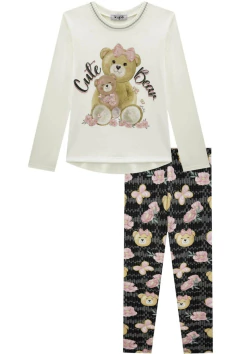 Blusa Kukiê Alongada em Cotton e Calça Legging - Amora