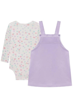 Conjunto Kukiê de Body em Malha Waffle e Salopete - Amora