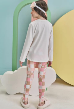 Pijama Kukiê com Blusa e Calça Legging com Máscara na internet