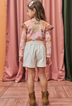 Conjunto Kukiê de Blusa em Malha Waffle e Short Saia em Sarja na internet