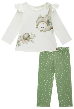 Conjunto Infanti de Bata em Malha Bee com Calça Legging em Molecotton na internet