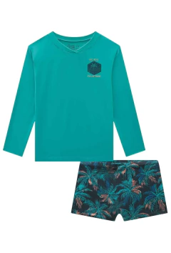 Conjunto Lucboo de Camiseta e Sunga em Malha com Proteção na internet