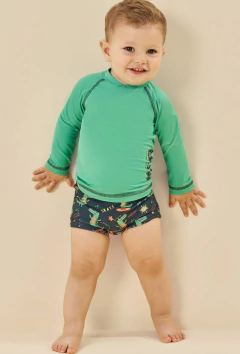 Conjunto John Fox de Camiseta e Sunga em Malha UV Verde - comprar online