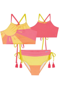 Imagem do Biquín Kukiê em Malha com Proteção UV (Parte Superior Reversível)