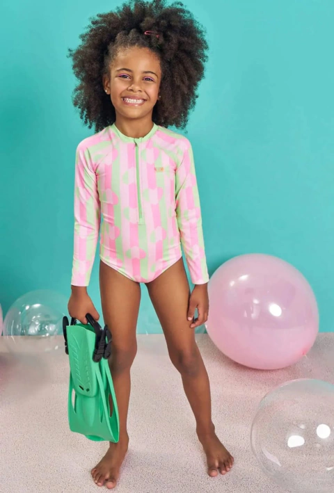 Maiô Kukiê em Malha com Proteção UV Verde - comprar online