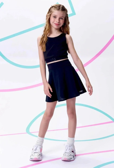 Saia em Malha Yuki com Shorts Embutido