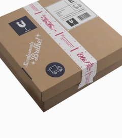 Fita Adesiva 48x100 Emotiva Branca Sua encomenda chegou com Selo de Segurança - ROSA na internet