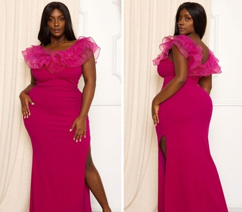 VESTIDO ORGANZA MAGENTA