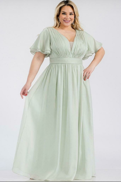 VESTIDO VERDE SALVIA