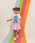 Combinadinho Balone Short Saia T-shirt Bege - D´Meninas
