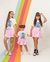 Combinadinho Balone Short Saia T-shirt Bege - comprar online