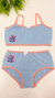 Combinado Menina Moça AZUL STITCH ( peças intima)
