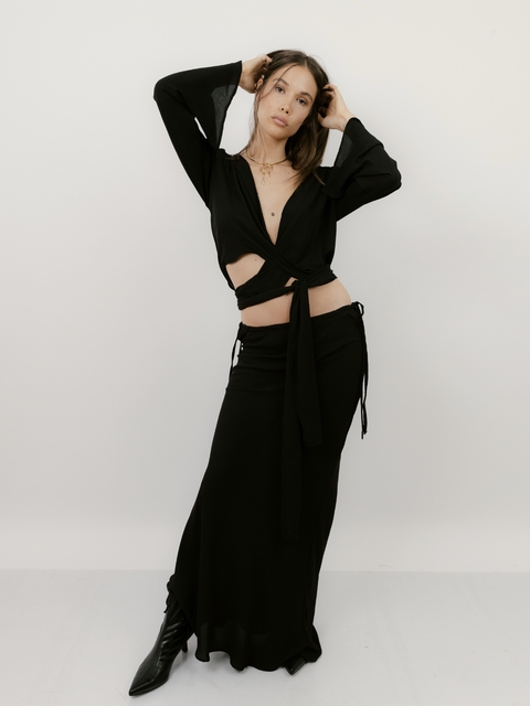 Pollera Palma Negro
