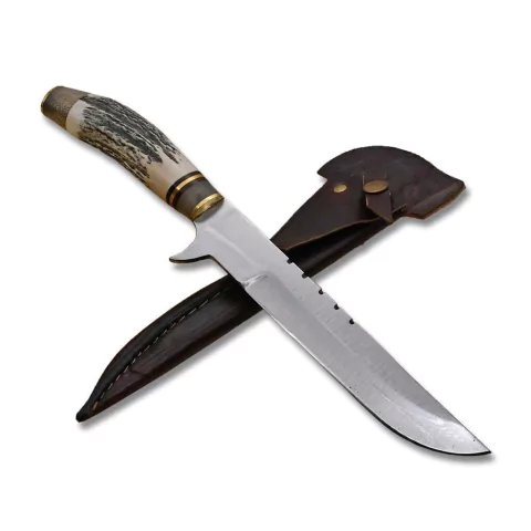 Cuchillo con Gavilan A.al carbono Deportivo hoja 20.5x2.5cm MCC08