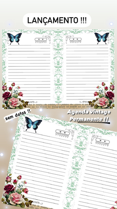 Agendas VINTAGE 2025- PERMANENTE SEM DATAS Diversas Capas - belajupersonalizados