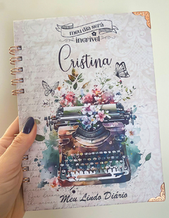 Diário de anotações vintage com opção de diversas capas - 200 páginas - comprar online