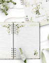 Caderno de Anotações Alfabeto rosas brancas