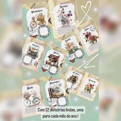 Agenda VINTAGE 2024 - 1 Dia por Página - capa Borboletas com tassel de pedras - comprar online
