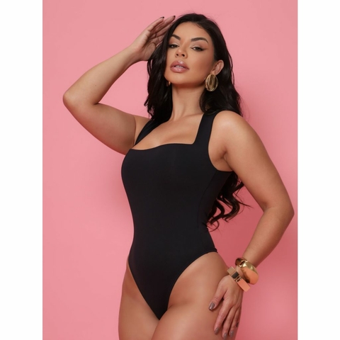 Body Feminino Suplex Decote Quadrado Manga Regata Poliamida