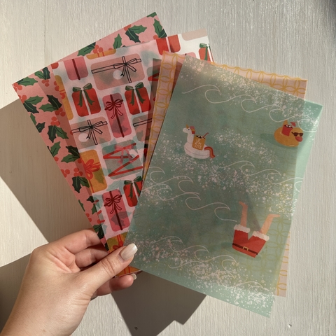 Papel vegetal ilustrado n°1 - BASICOS NAVIDAD