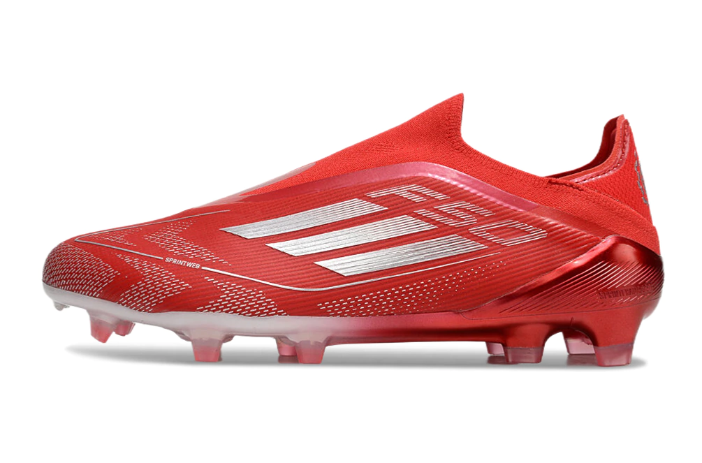 Chuteira Adidas F50 X Laceless Campo - Vermelho/Prata