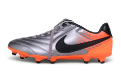 Chuteira Nike Tiempo Ligera Pro FG - Prata/Laranja