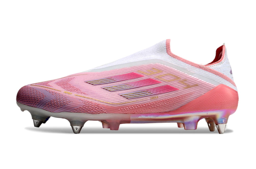 Chuteira Adidas F50 X Laceless Campo SG - Branco/Rosa