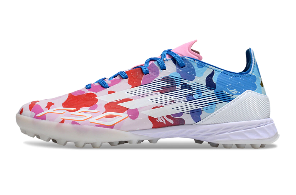 Chuteira Adidas F50 Pro Society - Velocidade Azul/Rosa