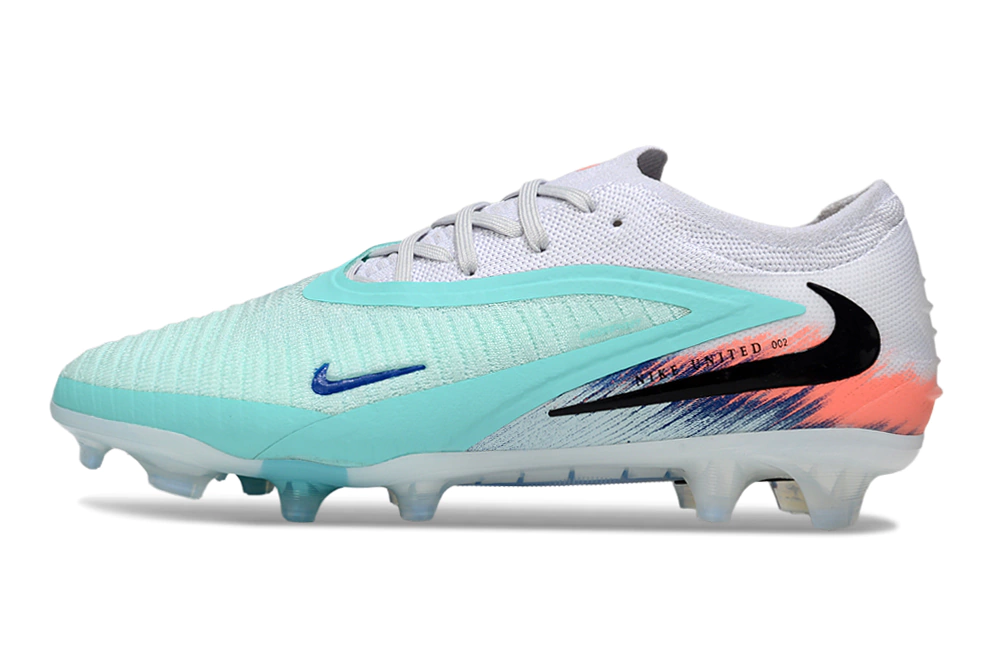 Chuteira Campo NIKE Phantom 6 Elite FG Branco/Azul - Controle e Agilid