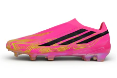 Chuteira Adidas F50 Hyperfast Laceless FG - Rosa