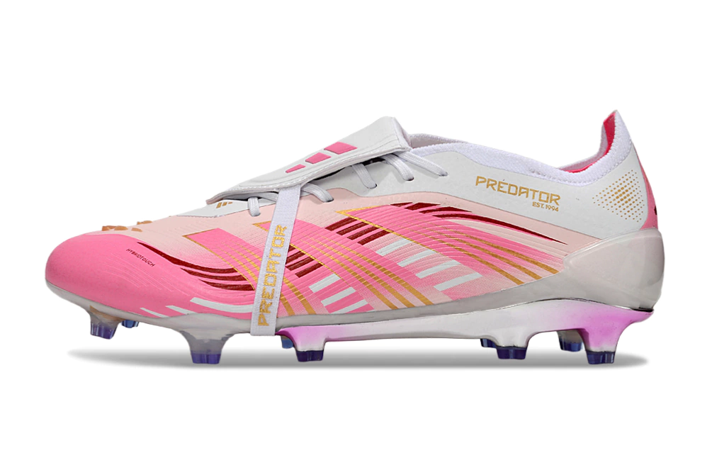 Chuteira Adidas Predator Elite Campo FG - Branco/Rosa