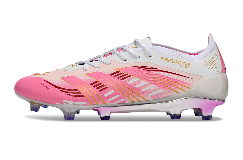 Chuteira Adidas Predator Elite 25 Campo FG - Branco/Rosa