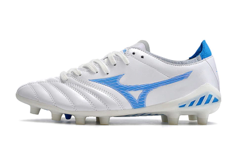 Chuteira Mizuno Morelia Neo 3 Campo FG Branco/Azul - Velocidade e Cont