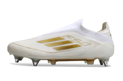 Chuteira Adidas F50 X Laceless Campo SG - Branco/Dourado