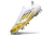 Chuteira Adidas F50 X Laceless Campo SG - Branco/Dourado - Marca Esportiva - Loja Especializada em Chuteiras 