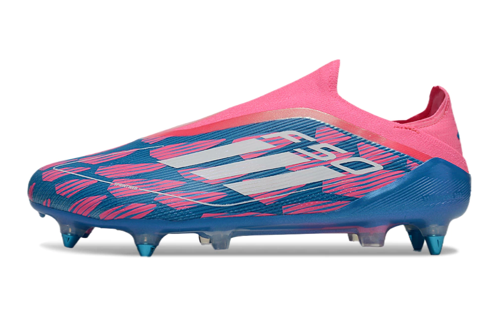 Chuteira Adidas F50 X Laceless Campo SG - Rosa/Azul