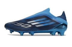 Chuteira Adidas F50 X Laceless Campo - Preto/Azul - comprar online