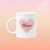 Caneca feminina personalizada com nome e coração rosa para presentear