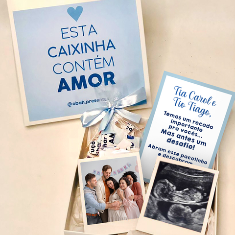 Box 02 - Quebra-cabeça (Convite de Dindos Personalizado)