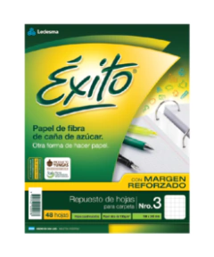 Repuesto exito n°3 48 hojas cuadriculadas