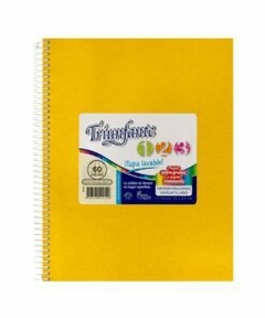 cuaderno triunfante 123 con espiral 60 hojas cuadriculadas