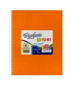 Imagen de cuaderno triunfante 123 con espiral 60 hojas cuadriculadas