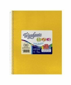 cuaderno triunfante 123 con espiral 100 hojas rayadas