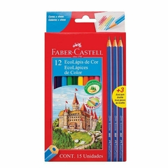 Lapices de colores Faber Castel x12 largos + 3 grafito