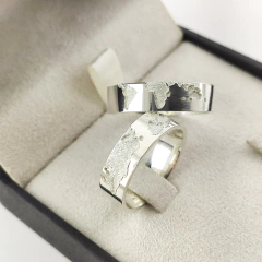 Par de alianças 8MM de namoro - PRATA 950