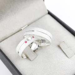 Par de alianças 7MM de namoro - PRATA 950