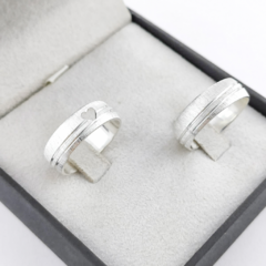 Par de alianças 7MM de namoro - PRATA 950 - comprar online