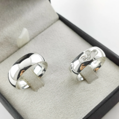 Par de alianças 8MM de namoro - PRATA 950 - comprar online