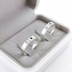 Par de alianças 4MM de namoro - PRATA 950 - comprar online