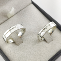 Par de alianças 6MM de namoro - PRATA 950 - comprar online